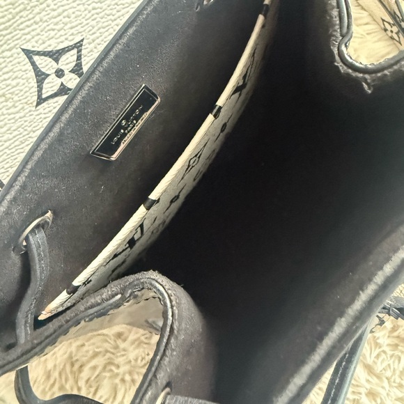Louis Vuitton Black Patent & White Monogram Mini Backpack